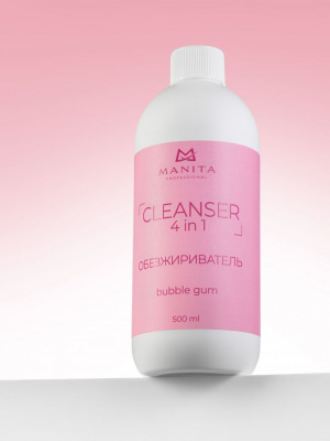 MANITA Professional Жидкость Обезжириватель для ногтей универсальный 4 в 1 BUBBLE GUM 500 мл.