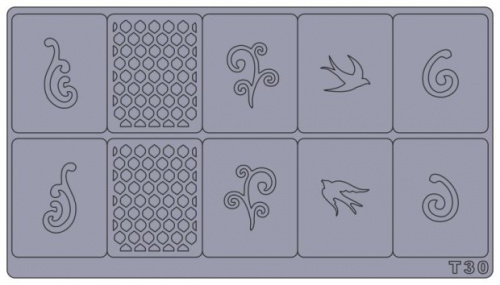 Трафареты для аэрографии на ногтях T30