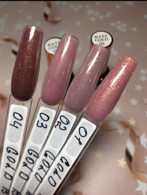 TARTISO Каучуковая цветная база RUBBER BASE GOLD SAND с шиммером №02 15 мл.