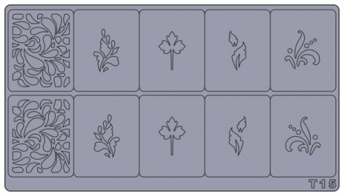 Трафареты для аэрографии на ногтях T15(A10)