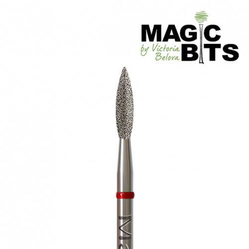 Magic Bits Алмазная фреза Пламя 2,3 мм. ОСТРЫЙ кончик Натуральный алмаз Мягкая