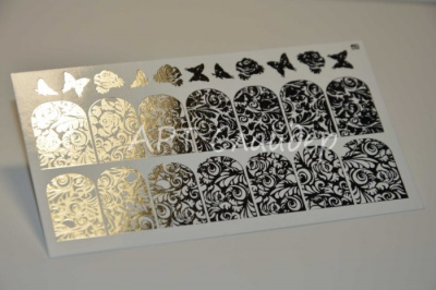 Слайдер дизайн фольгированный 59 серебро