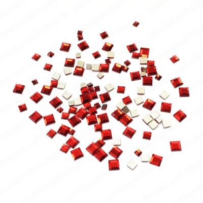 Дизайн Стразы квадраты микс 4 Красные DSSGM-04