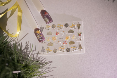 MALGRAT Nails 3D Слайдер-дизайн ОБЪЕМНЫЕ 3D СЛАЙДЕРЫ 3D Новый год 3DNY135