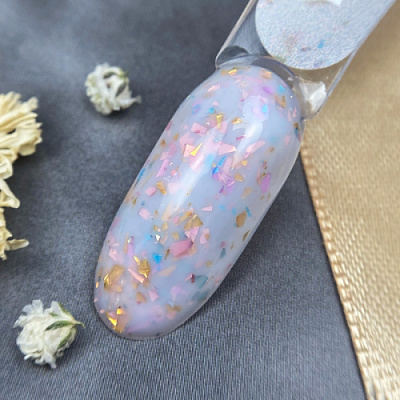 Patrisa Nail POTAL Yogurt base каучуковая молочная база с разноцветной поталью 8 мл. B513 Patrisa Nail POTAL Yogurt base каучуковая молочная база с разноцветной поталью 8 мл. B513