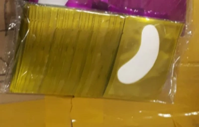 Патчи под глаза для наращивания и окрашивания ресниц классические, золотая упаковка