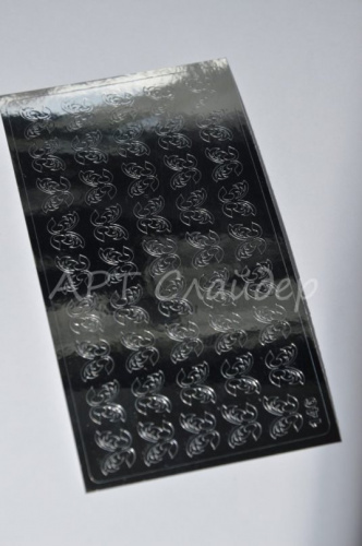 Металлизированные наклейки для ногтей 146 цвет серебро