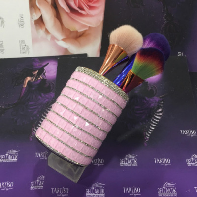 Стакан декоративный круглый со стразами РОЗОВЫЙ SDSSK-02