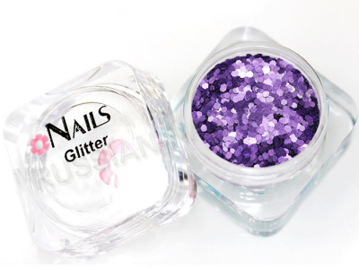 Глиттер Nails квадр.банка Y1BV098 круглые 2 мм. Темно-фиолетовый
