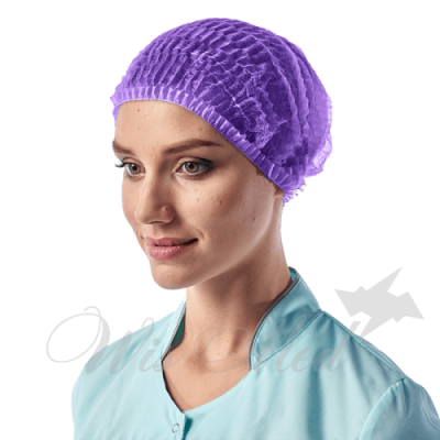 Шапочка Шарлотта, фиолетовая, нетканая 100 шт./уп.