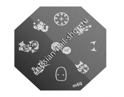 Трафарет с шаблонами для стемпинга (m60)