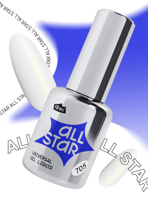 ALL STAR Гель скульптурный низкой вязкости Gloss Milk Молочный с шиммером 705 18 мл. ALL STAR Гель скульптурный низкой вязкости Gloss Milk Молочный с шиммером 705 18 мл.