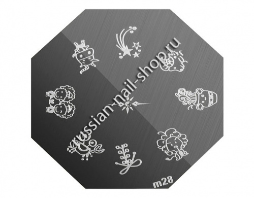 Трафарет с шаблонами для стемпинга (m28)