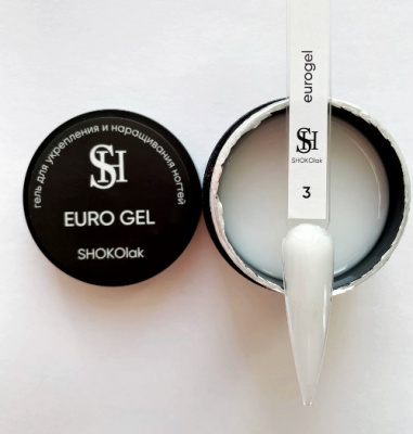 SHOKOlak Гель для укрепления и наращивания EURO GEL 3 15 мл. SHOKOlak Гель для укрепления и наращивания EURO GEL 3 15 мл.