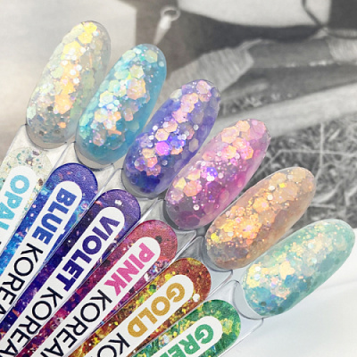 Patrisa Nail Гель для дизайна с глиттером KOREAN GEL Gold 5 гр. AE105