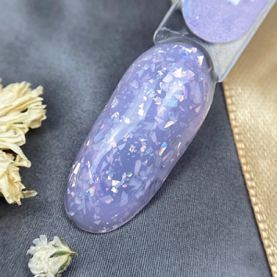 Patrisa Nail POTAL Lily base каучуковая сиреневая база с серебряной поталью 8 мл. B519 Patrisa Nail POTAL Lily base каучуковая сиреневая база с серебряной поталью 8 мл. B519