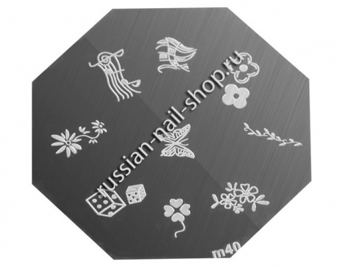 Трафарет с шаблонами для стемпинга (m40)