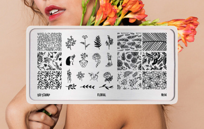Go Stamp Пластина для стемпинга 014 Floral