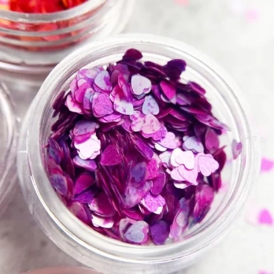 Камифубуки К86 Сердечки лиловый микс, матовые