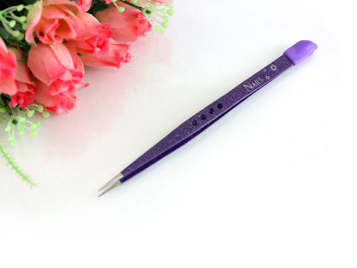 Пинцет Nails двухсторонний острый Y1BF73C фиолетовый