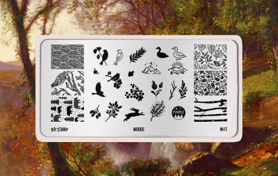 Go Stamp Пластина для стемпинга 017 Woods