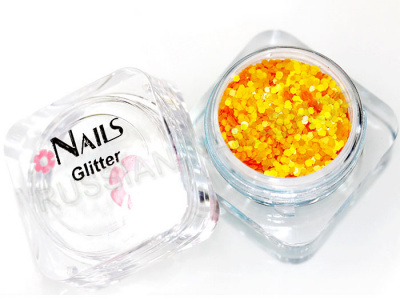 Глиттер Nails квадр.банка Y1BV093 круглые 2 мм. Рыжий