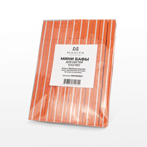 MANITA Professional Бафик МИНИ-БАФ ОРАНЖЕВЫЙ 100/180 грит, 50 шт/уп.