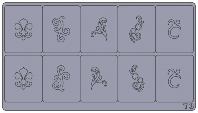 Трафареты для аэрографии на ногтях T3