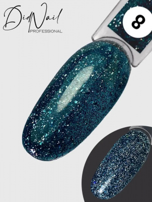 DidNail Professional светоотражающий гель-лак с блестками Bomb Glitter 10 мл. BG#8 DidNail Professional светоотражающий гель-лак с блестками Bomb Glitter 10 мл. BG#8