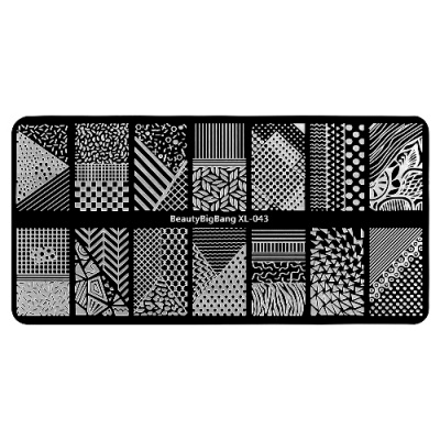 IRISK Трафарет для стемпинга металлический 6x12 см. П557-11 (117) BeautyBigBang XL-043