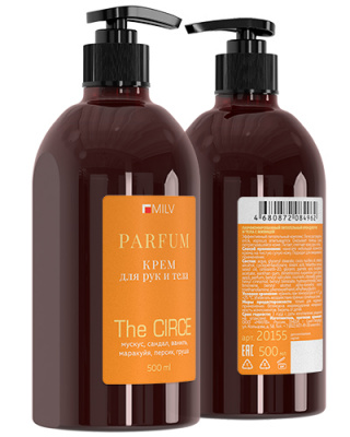 MILV Парфюмированный питательный крем для рук и тела с живицей THE CIRCE 500 мл.