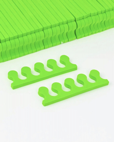Разделители пальцев для педикюра жесткие упаковка 100 пар Салатовые