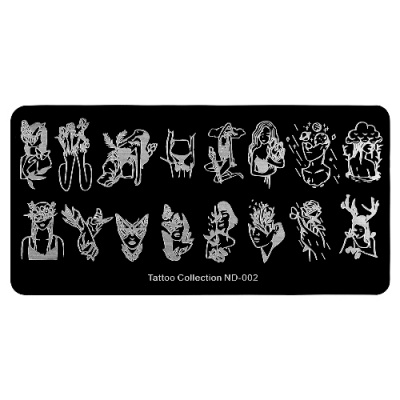 IRISK Трафарет для стемпинга металлический 6x12 см. П557-11 (115) Tattoo Collection ND-002