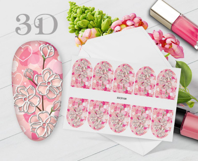MALGRAT Nails 3D Слайдер-дизайн ОБЪЕМНЫЕ 3D СЛАЙДЕРЫ 3D+Цвет 3DCR109