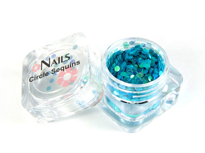 Глиттер Nails квадр.банка Y1BK101 круглые 2 мм. Синие голография 1