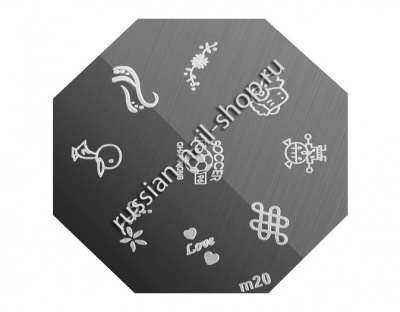 Трафарет с шаблонами для стемпинга (m20)