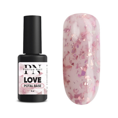 Patrisa Nail POTAL Love base каучуковая молочно-розовая база с розовой поталью 8 мл. B517 Patrisa Nail POTAL Love base каучуковая молочно-розовая база с розовой поталью 8 мл. B517