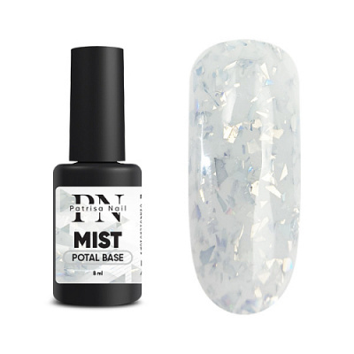 Patrisa Nail POTAL Mist base каучуковая молочно-серая база с серебряной поталью 8 мл. B515 Patrisa Nail POTAL Mist base каучуковая молочно-серая база с серебряной поталью 8 мл. B515