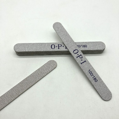 OPI Пилка для ногтей ПРЯМАЯ 100/180 грит серая тонкая на деревянной основе