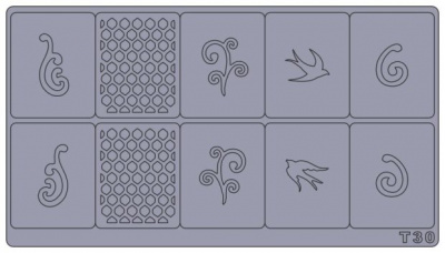 Трафареты для аэрографии на ногтях T30