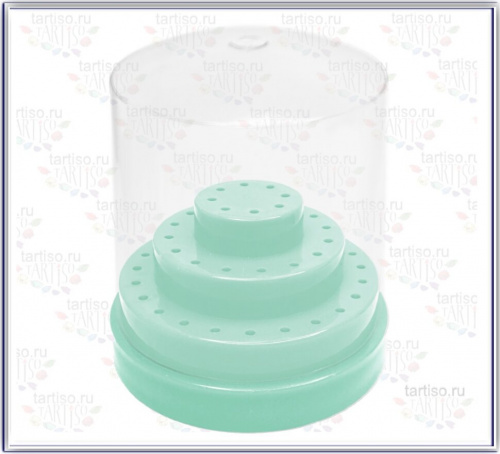 Подставка для фрез круглая (3 уровня) Зеленая Green на 48 шт.