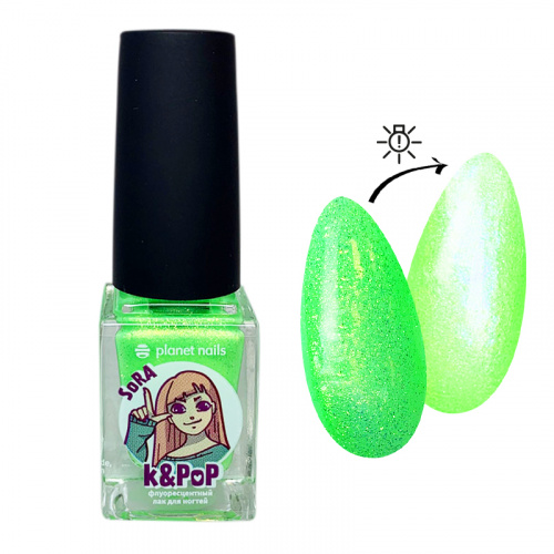 Planet Nails Лак для ногтей флуоресцентный K&PoP SoRa 262 12 мл.
