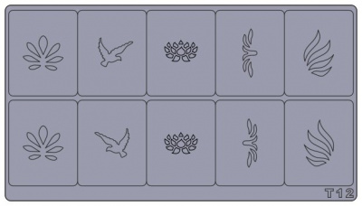 Трафареты для аэрографии на ногтях T12