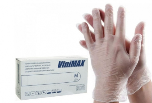 ViniMax Перчатки виниловые размер M прозрачные 100 шт./уп.