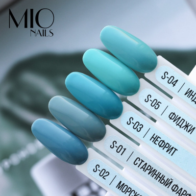 MIO Nails Гель-лак Основная палитра S-04 Индийская бирюза 8 мл.