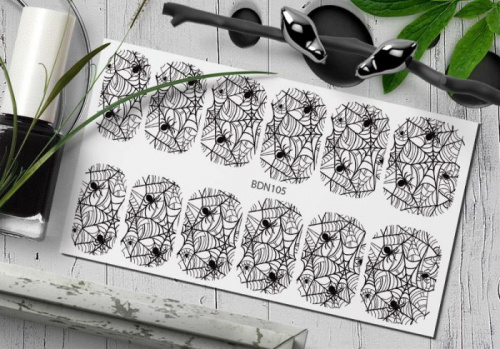 MALGRAT Nails Слайдер-дизайн ЧЕРНЫЕ СЛАЙДЕРЫ Dark Night BDN105