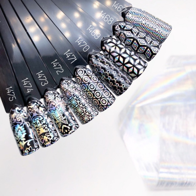 Фольга переводная ZOO Хром Голография кубики 4х50 см. 1468