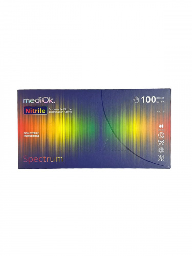 Перчатки нитриловые MediOk размер M SPECTRUM (МИКС 5 ЦВЕТОВ) 100 шт./уп.
