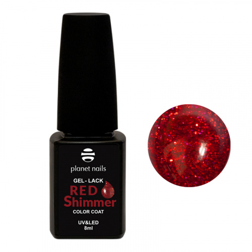 Planet Nails Гель-лак Red Shimmer 830 8 мл.