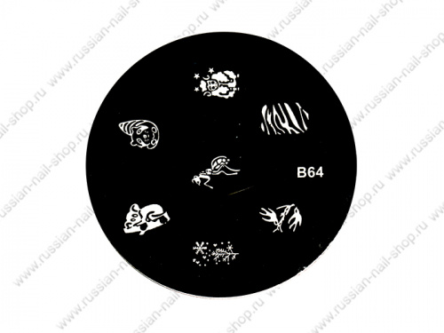 Трафарет с шаблонами для стемпинга JessNail J (B64)